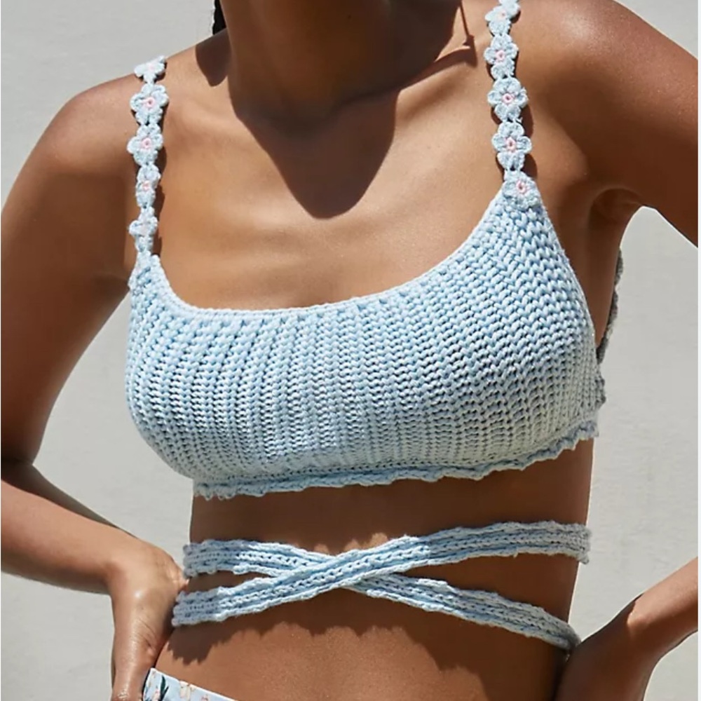 Handmade Blue Crochet Bralette